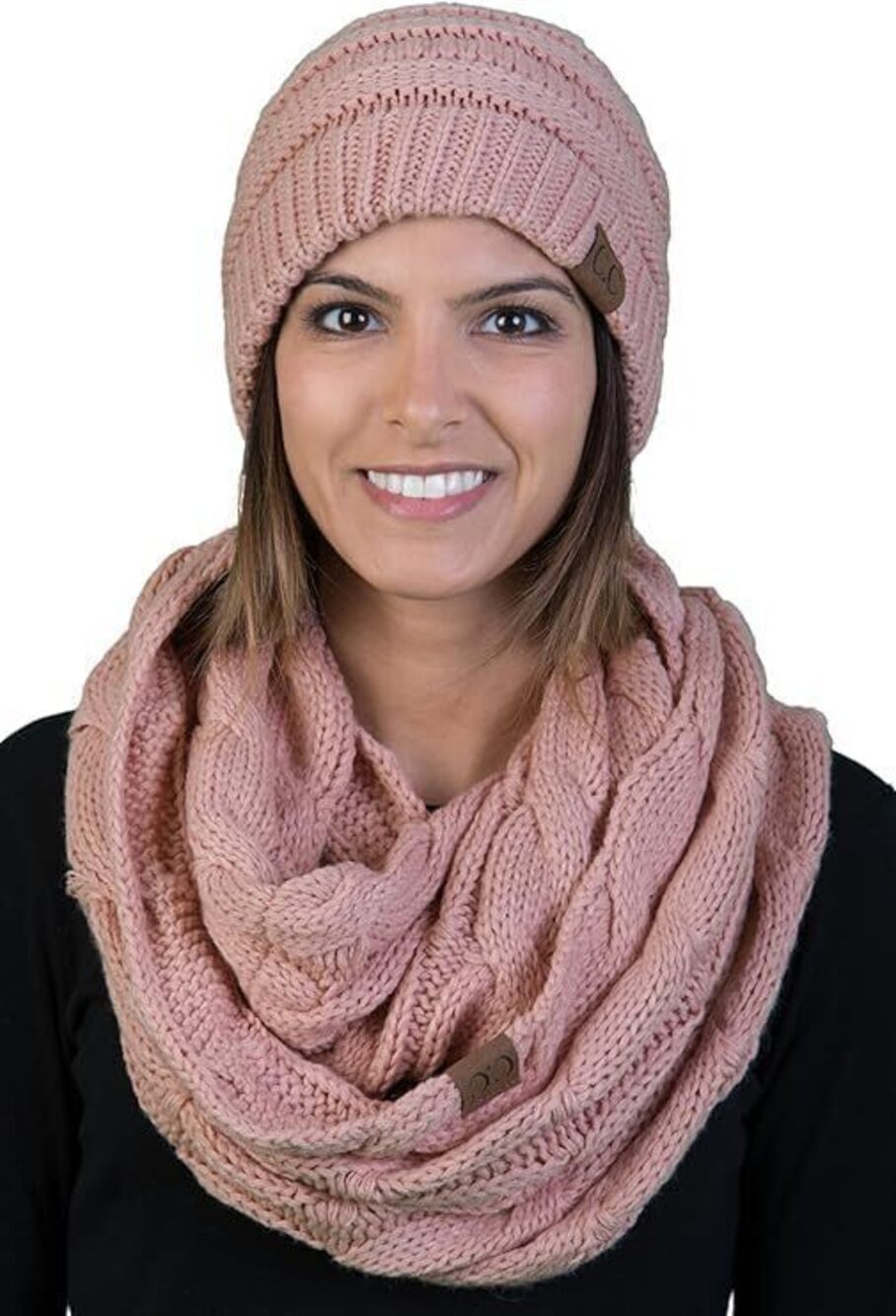8626 Matching 2 Pack Regular Beanie Matching Scarf Winter Set Bundle - Indi